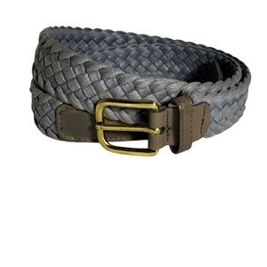 Gray Woven Men's Thin Preppy Belt Size 34